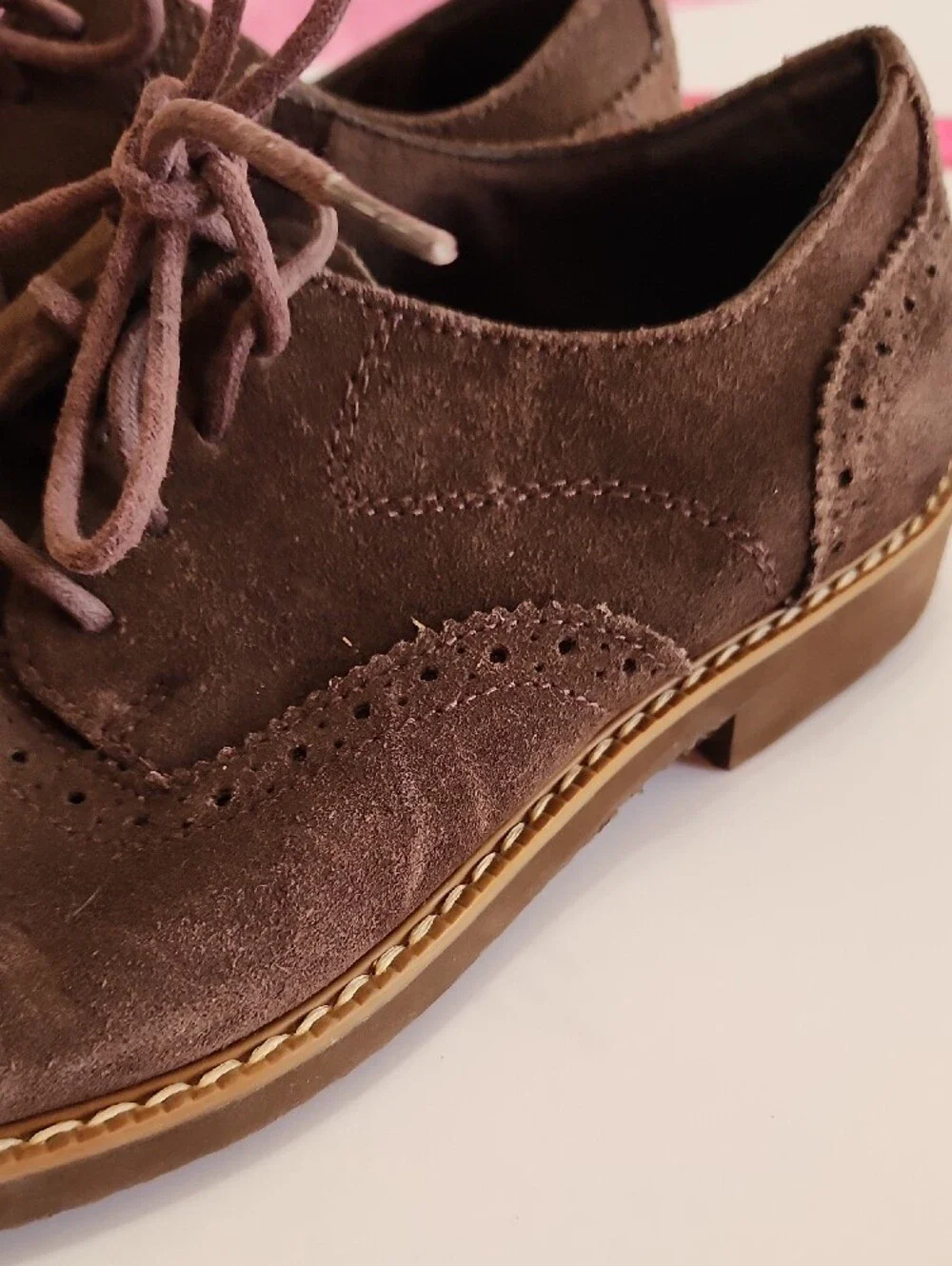 Men's Stacy Adams Brown Suede Wingtip Oxford Dress Shoes